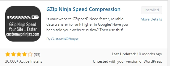 WordPress gzip compression plugin