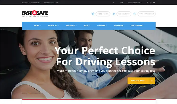 fastafe - WordPress-tema for kjøreskole