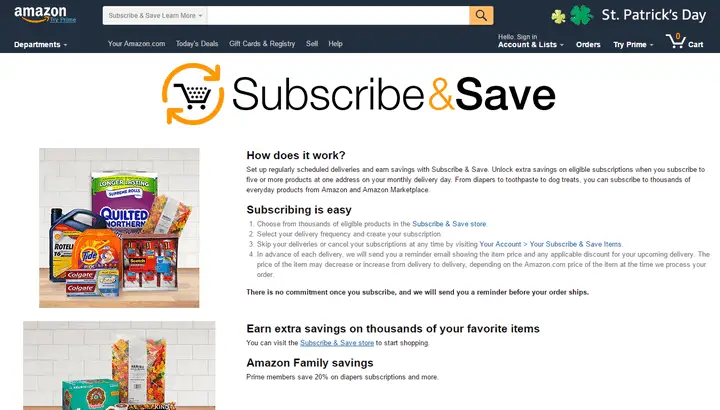 Amazon suscribirse guardar