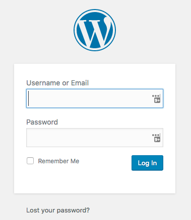 Wordpress innskráningarskjár
