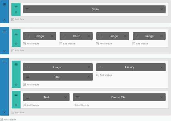 Divi page builder - page example