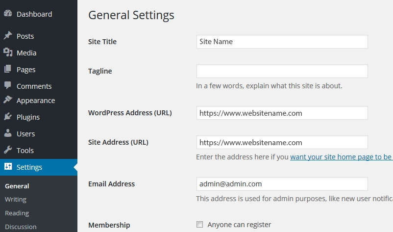 Aggiorna l'URL per utilizzare WordPress SSL