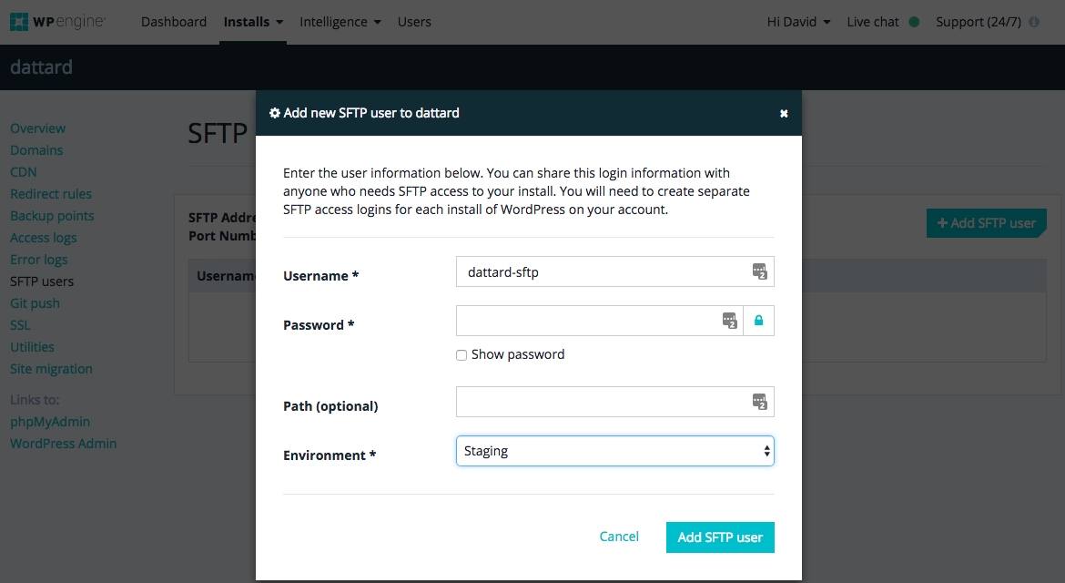 adding sftp users