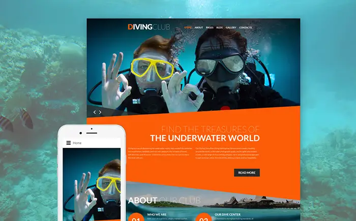 Diving Joomla Template