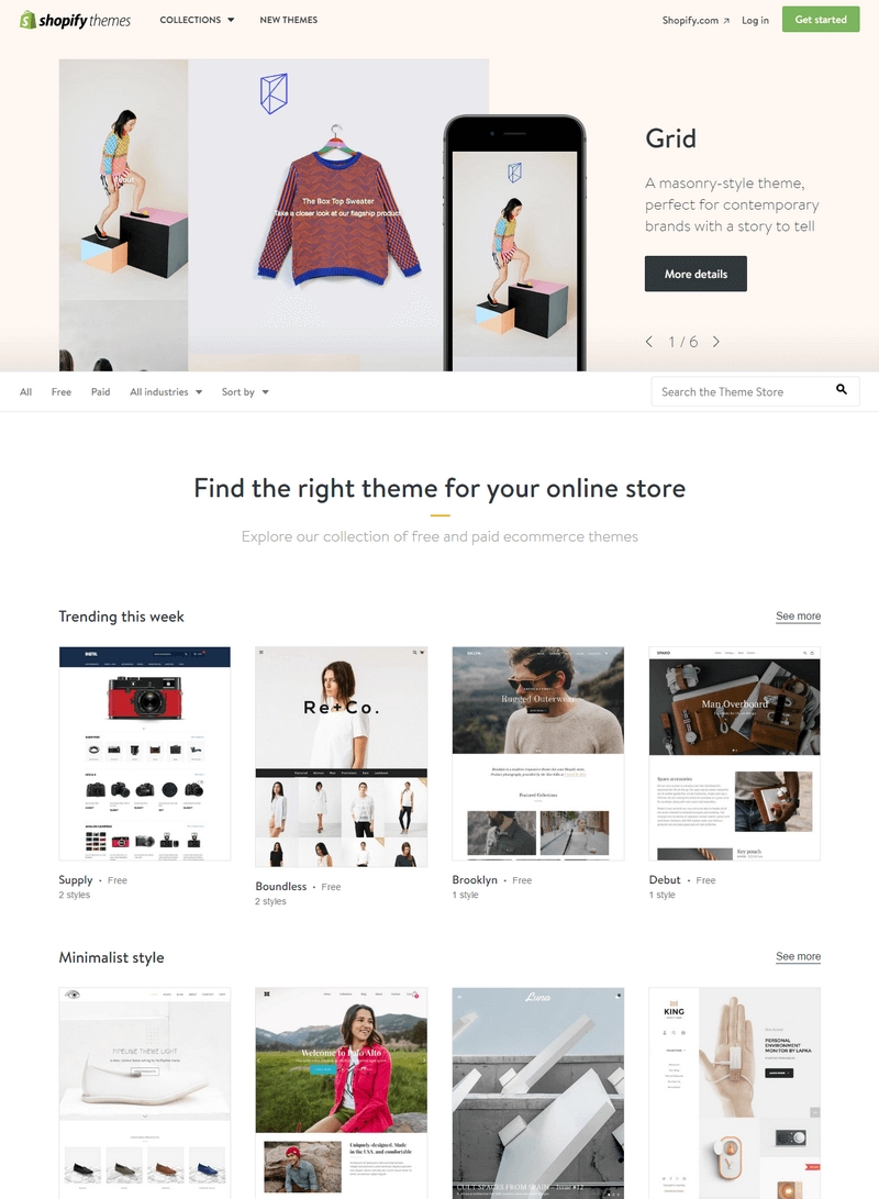 shopify temaer