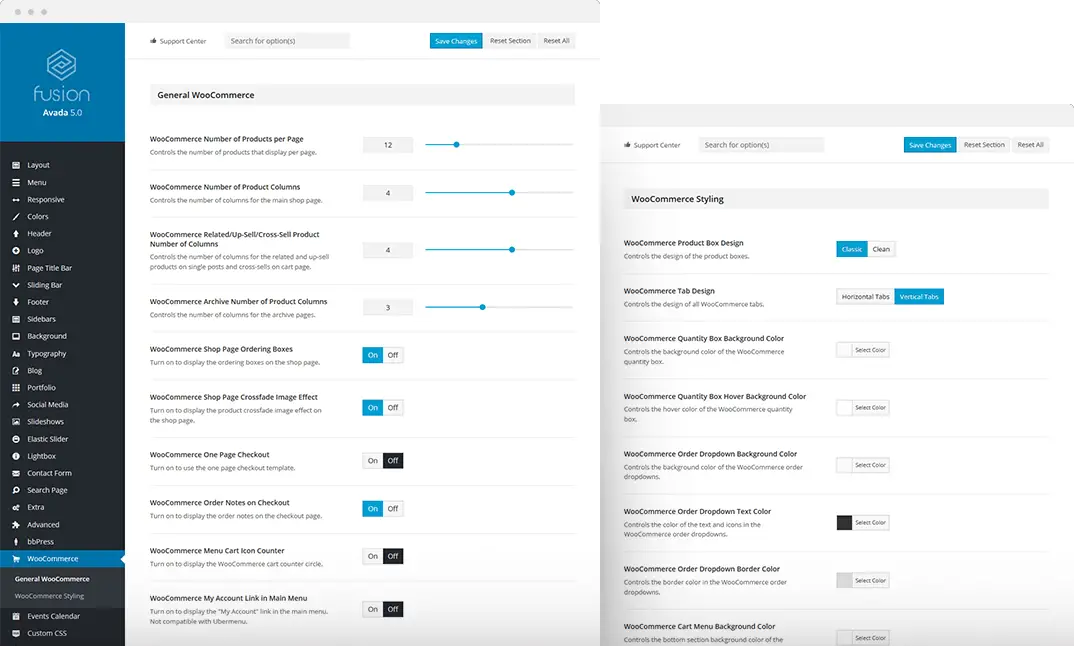 Avada-räätälöinti woocommerce