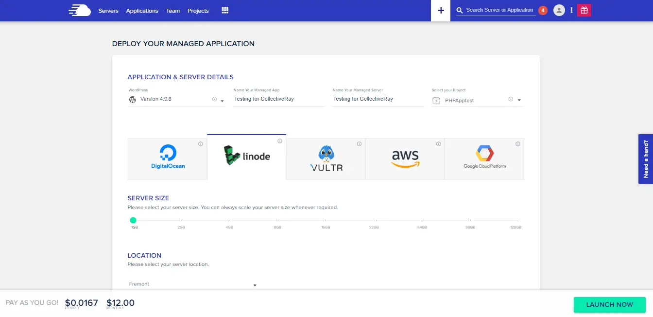 Deploy managed application cloud services