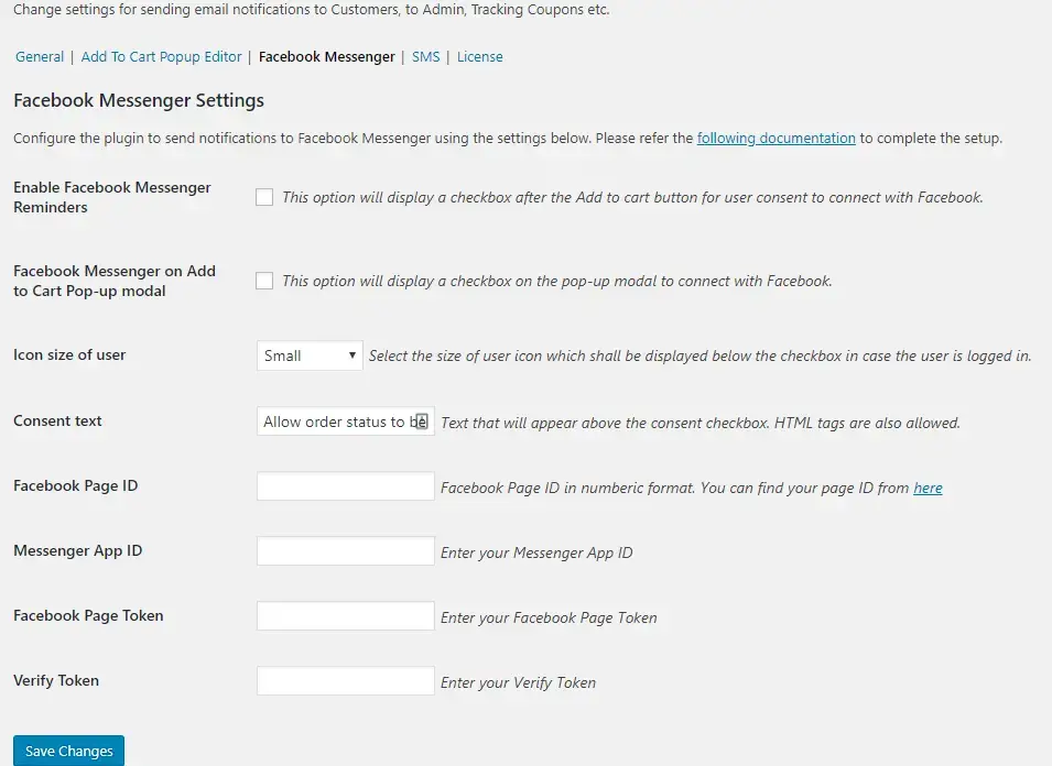 Facebook messenger-indstillinger