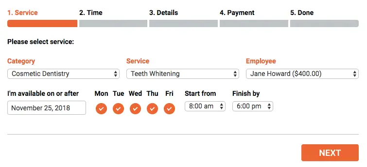 Service auswählen