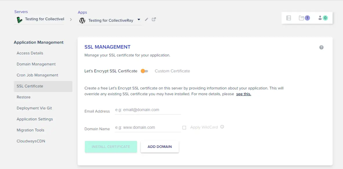 SSL management