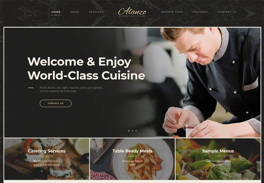 Alanzo | Personal Chef & Catering WordPress Theme