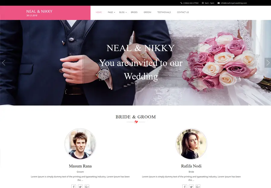 Vivah Royal Wedding WordPress Theme