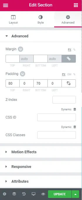 options de style avancées