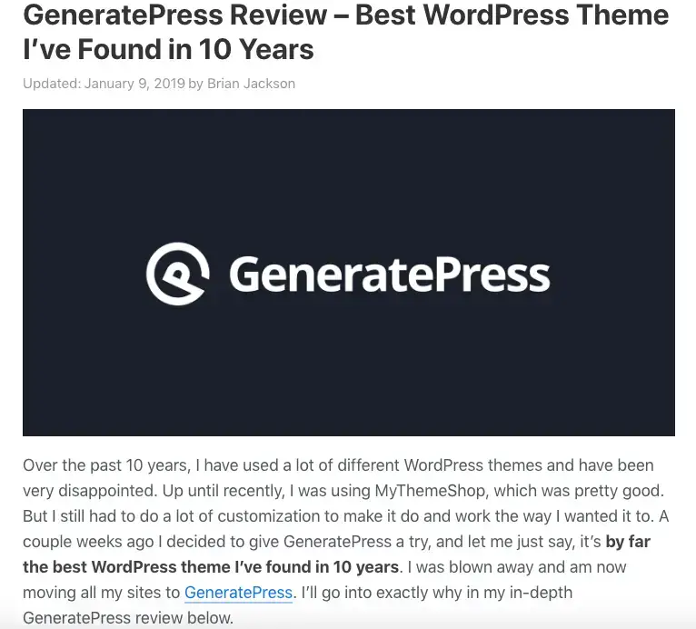brian jackson - revue generatepress