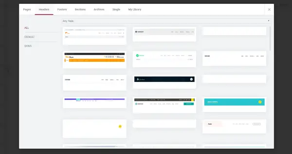 Customization of headers