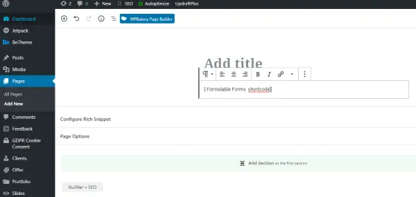 FF Føj din formular til en webside
