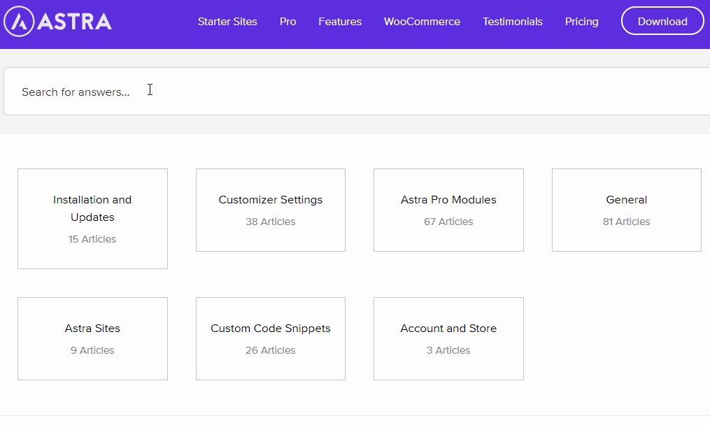 page de documentation