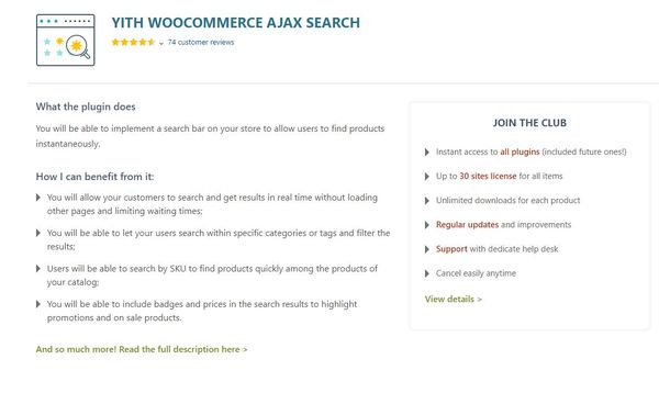YITH WooCommerce Ajax leit