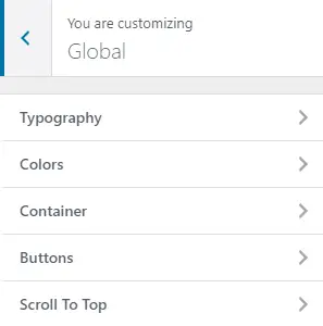 options de conception globales