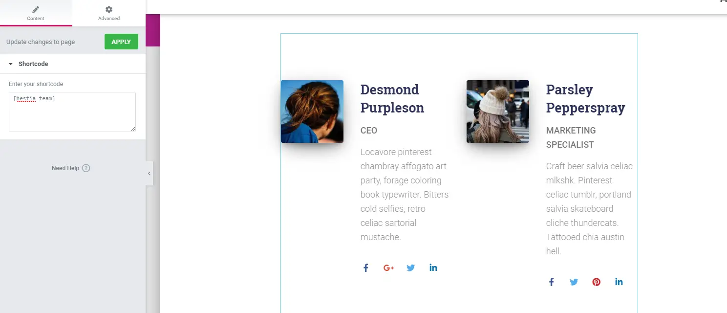 réutiliser la section de la première page