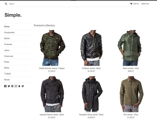 Thème Shopify simple