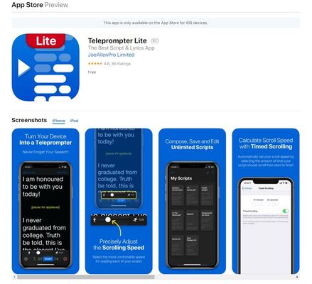 Application Téléprompteur iPhone