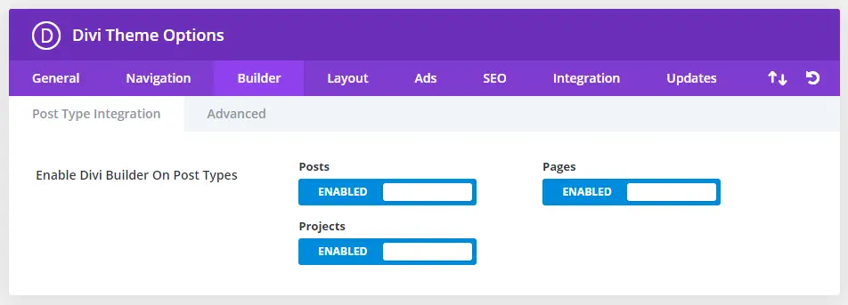 paramètres d'intégration de divi post