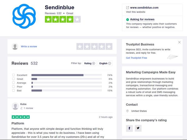 SendinBlue Testimonials