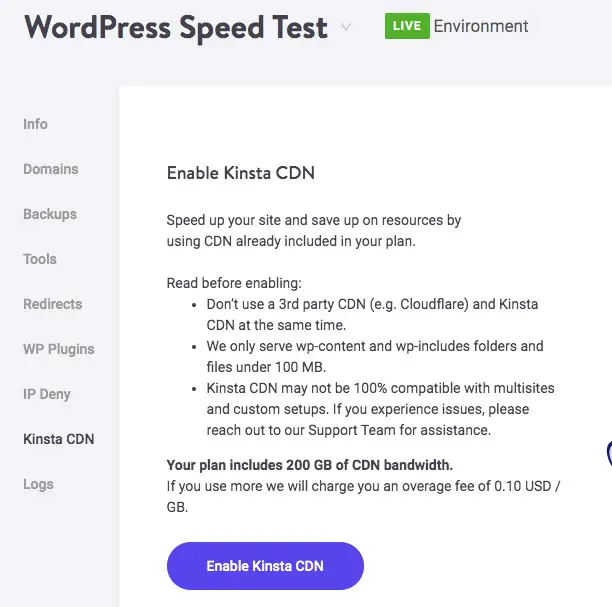 ota Kinsta cdn käyttöön