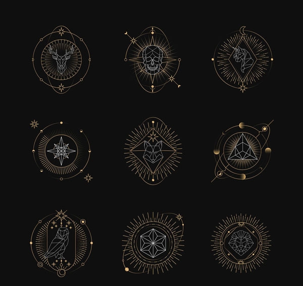 geometiske mystiske symboler rawpixel