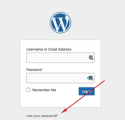lost your password screenshot