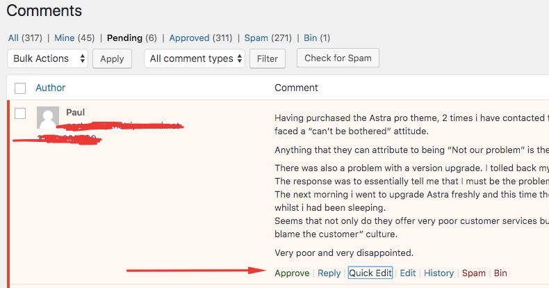 valvotaan WordPress-kommenttia