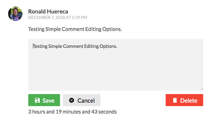 simple comment editing