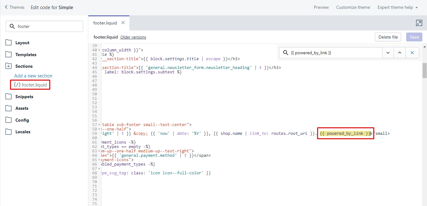 código de edición simple
