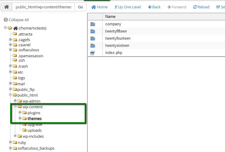 mappen med wp-indholdstemaer