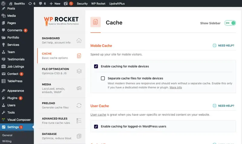 cache wordpress wp razzo