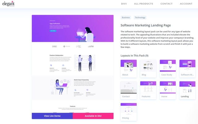 Divi Software Marketing pack