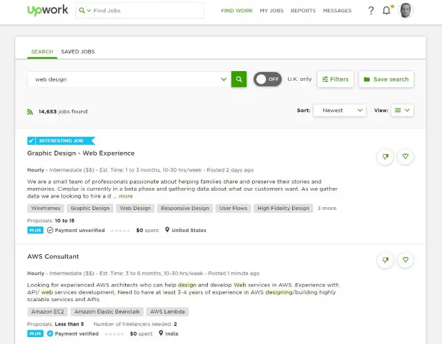 Freelance-työmarkkinapaikat web-suunnittelutöihin