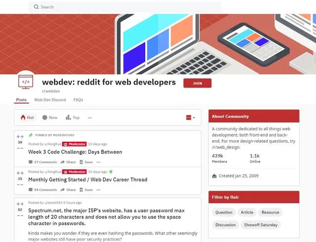 Reddit webdev
