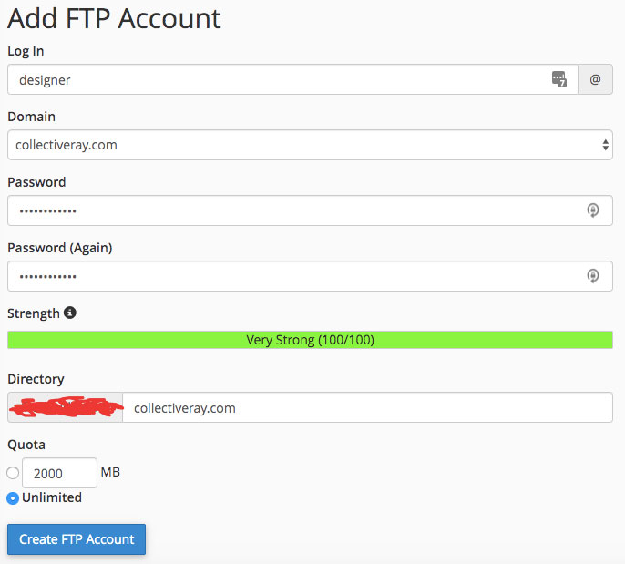 add ftp account