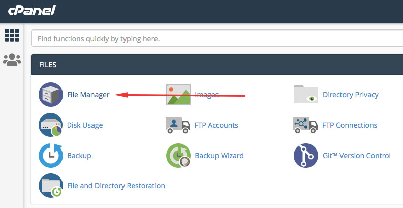 cPanel-tiedostonhallinta
