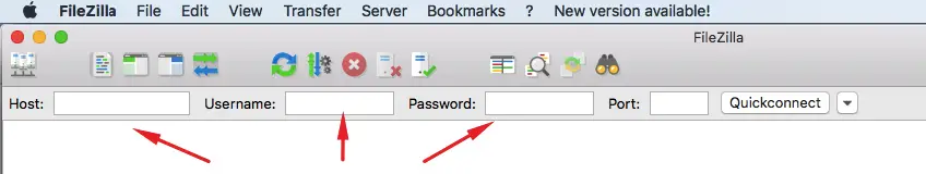 filezilla credentials