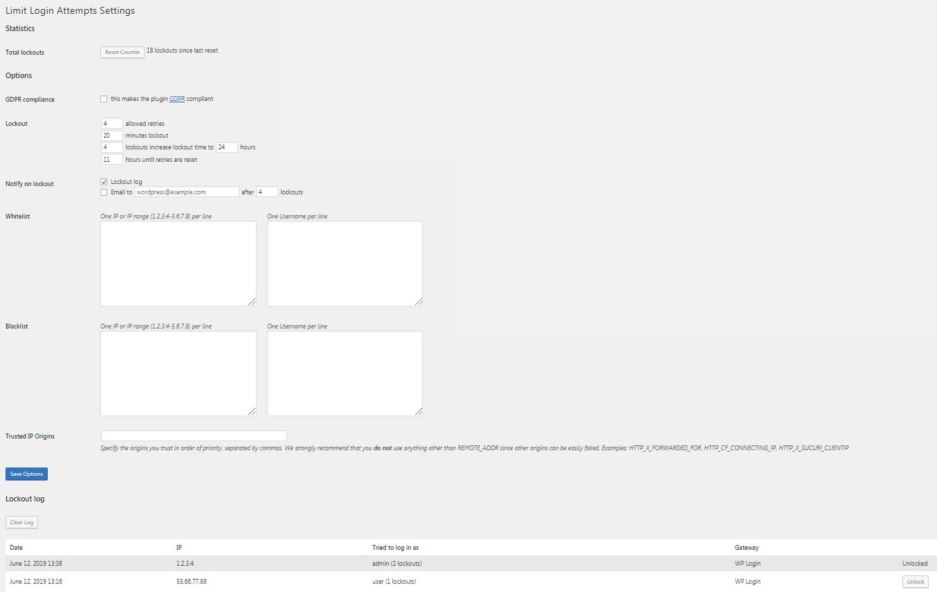 beperk inlogpoging opnieuw geladen screenshot