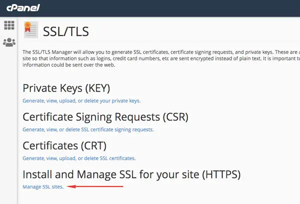 ssl tls cpanel