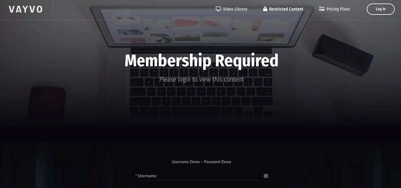 vayvo media streaming membership site