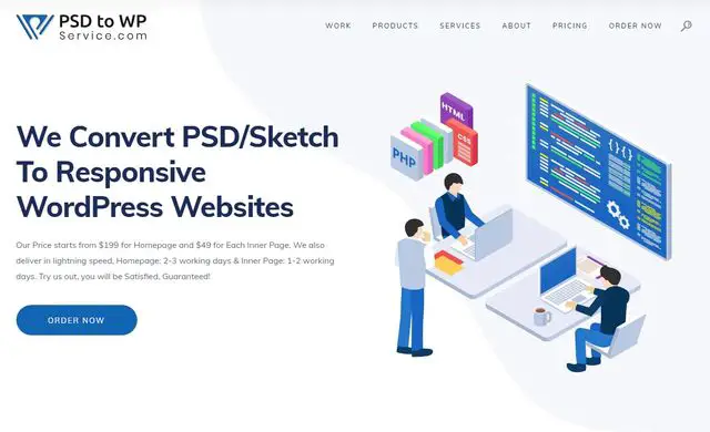 PSD til WP Service