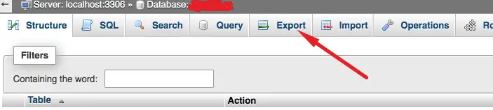 wyeksportuj bazę danych mysql przez phpmyadmin
