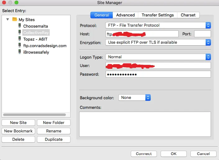 filezilla szczegóły połączenia ftp
