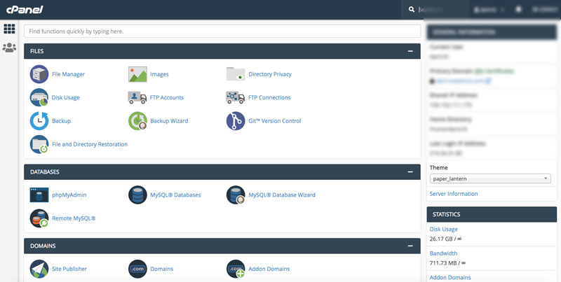cpanel inmotion
