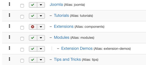 structure de contenu joomla